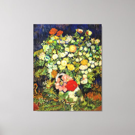 Van Gogh - Boeket Bloemen in een Vaas Canvas Afdruk (Voorkant)