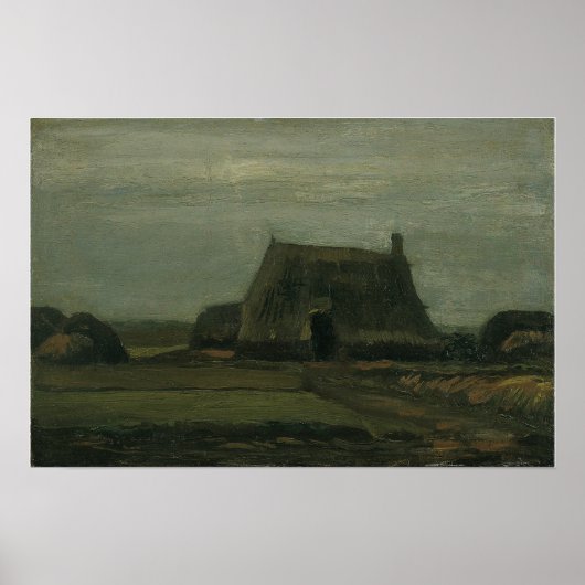 Van Gogh - Boerderij met turf Poster (Voorkant)