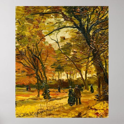 Van Gogh Bois de Boulogne People Walking Poster (Voorkant)