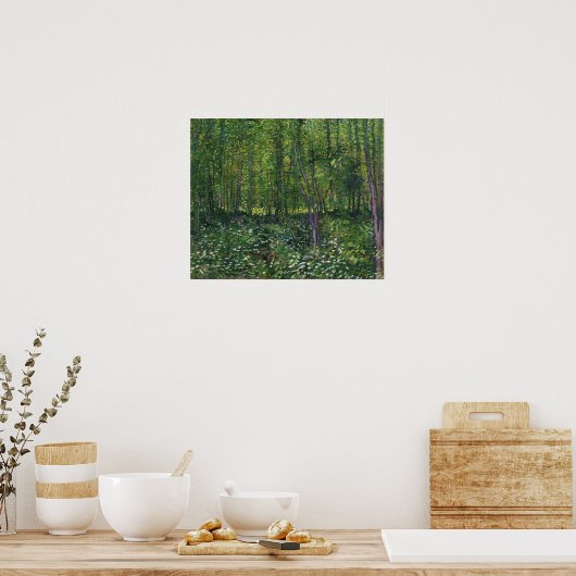 Van Gogh - bomen en ondergroei Poster (Keuken)