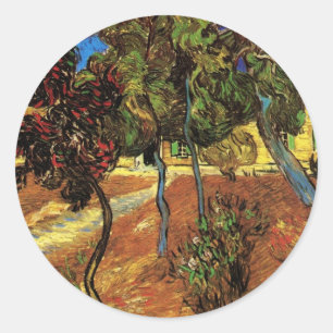 Van Gogh Bomen in de tuin, Saint Paul Ziekenhuis Ronde Sticker