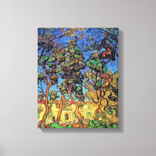 Van Gogh - Bomen in de tuin van het St Paul Zieken Canvas Afdruk