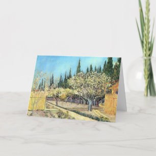 Van Gogh Boomgaard in Bloei, Omzoomd door Cipresse Kaart