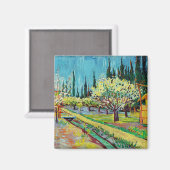 Van Gogh - Boomgaard omzoomd door cipressen Magneet (Voorkant / Achterkant)