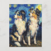 Van Gogh Border Collies Briefkaart (Voorkant)