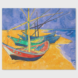 Van Gogh-boten Impressionisme Strand Cadeaupapier