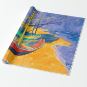 Van Gogh-boten Impressionisme Strand Cadeaupapier (Uitgerold)