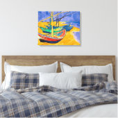 Van Gogh-boten Impressionisme Strand Canvas Afdruk (Insitu (Slaapkamer))
