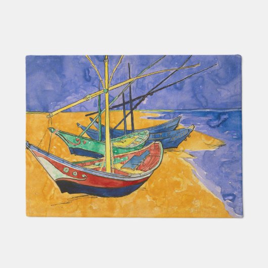 Van Gogh-boten Impressionisme Strand Deurmat (Voorkant)