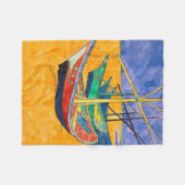 Van Gogh-boten Impressionisme Strand Fleece Deken (Voorkant (Horizontaal))