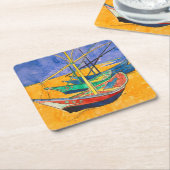 Van Gogh-boten Impressionisme Strand Kartonnen Onderzetters (Schuin)