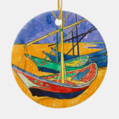 Van Gogh-boten Impressionisme Strand Keramisch Ornament (Voorkant)