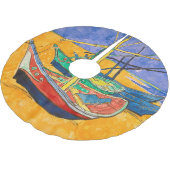 Van Gogh-boten Impressionisme Strand Kerstboom Rok (Gekanteld)