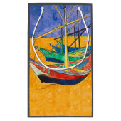 Van Gogh-boten Impressionisme Strand Klein Cadeauzakje (Achterkant)