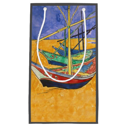 Van Gogh-boten Impressionisme Strand Klein Cadeauzakje (Voorkant)