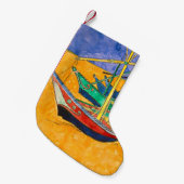 Van Gogh-boten Impressionisme Strand Kleine Kerstsok (Voorkant (Hangend))