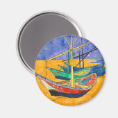 Van Gogh Boten Impressionisme Strand Magneet (Voorkant / Achterkant)