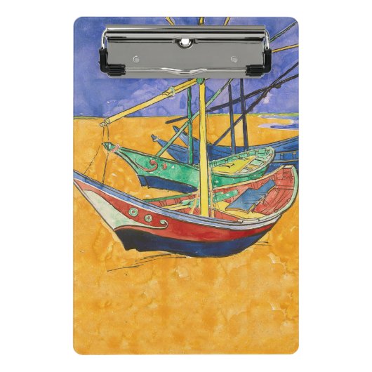 Van Gogh-boten Impressionisme Strand Mini Klembord (Voorkant)