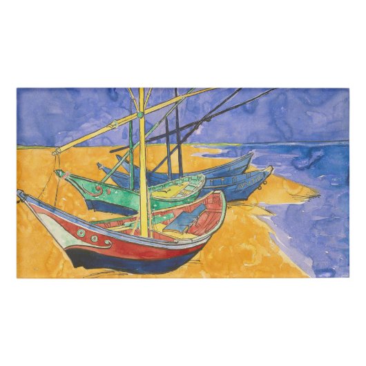 Van Gogh-boten Impressionisme Strand Naambadge (Voorkant)