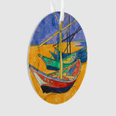 Van Gogh-boten Impressionisme Strand Ornament (voorkant)