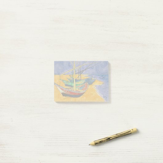 Van Gogh-boten Impressionisme Strand Post-it® Notes (Op bureau)