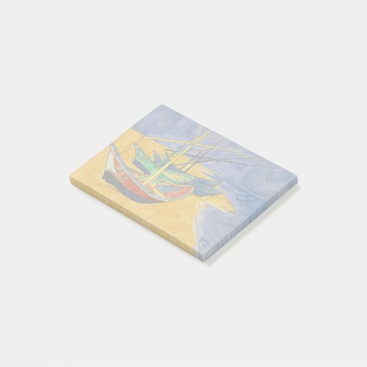 Van Gogh-boten Impressionisme Strand Post-it® Notes (Schuin)