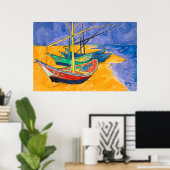 Van Gogh-boten Impressionisme Strand Poster (Thuiskantoor)