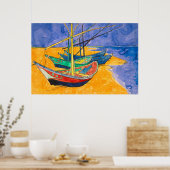 Van Gogh-boten Impressionisme Strand Poster (Keuken)
