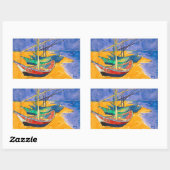 Van Gogh-boten Impressionisme Strand Rechthoekige Sticker (Vel)