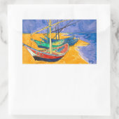 Van Gogh-boten Impressionisme Strand Rechthoekige Sticker (Tas)
