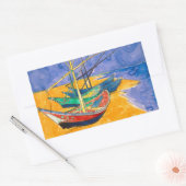 Van Gogh-boten Impressionisme Strand Rechthoekige Sticker (Envelop)