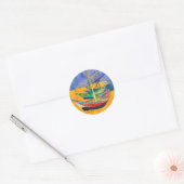 Van Gogh-boten Impressionisme Strand Ronde Sticker (Envelop)