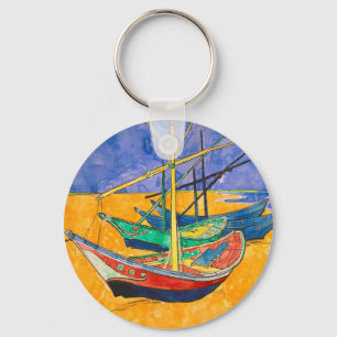Van Gogh Boten Impressionisme Strand Sleutelhanger