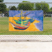 Van Gogh-boten Impressionisme Strand Spandoek (Insitu)
