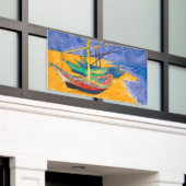 Van Gogh-boten Impressionisme Strand Spandoek (Buitenkant Gebouw)