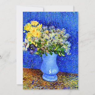 Van Gogh - Bouquet van Bloemen in een Blauwe Vase Kaart
