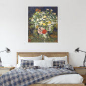 Van Gogh  Bouquet van Bloemen in een Vase Canvas Afdruk (Insitu (Slaapkamer))