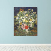 Van Gogh  Bouquet van Bloemen in een Vase Canvas Afdruk (Insitu (Houten vloer))
