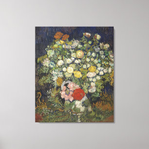 Van Gogh  Bouquet van Bloemen in een Vase Canvas Afdruk