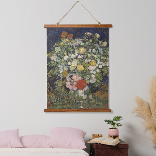 Van Gogh  Bouquet van Bloemen in een Vase Hangend Wandkleed (Slaapkamer)