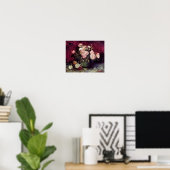 Van Gogh Bowl met Pioenrozen & Rozen Poster (Thuiskantoor)