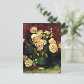 Van Gogh - Bowl met pony's en Rozen Briefkaart (Staand voorkant)