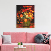 Van Gogh - Bowl met Zinnias Canvas Afdruk (Insitu (Woonkamer))