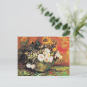 Van Gogh - Bowl met zonnebloemen, Rozen... Briefkaart (Staand voorkant)