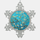Van Gogh: Branches with Almond Blossoms Tin Sneeuwvlok Ornament (Voorkant)