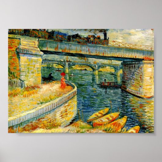 Van Gogh Bridges over de zegen in Asrienes Poster (Voorkant)
