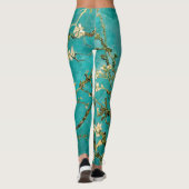 Van Gogh Bright Blue Green Floral Almond Boom Leggings (Achterkant)