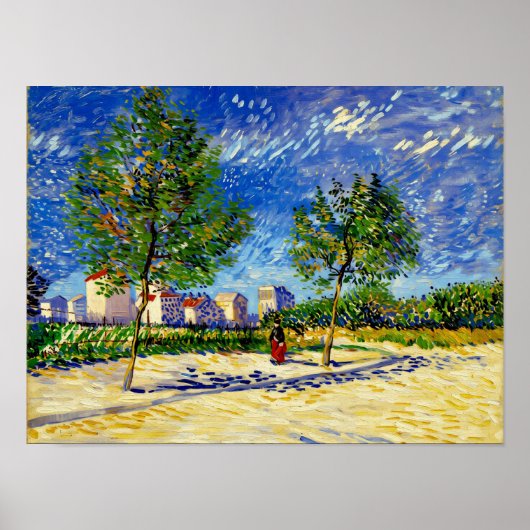 Van Gogh Buitenwijken van Parijs Poster (Voorkant)
