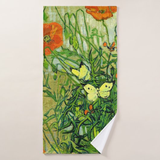 Van Gogh - Butterflies en papavers Bad Handdoek (Badhanddoek)