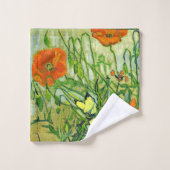Van Gogh - Butterflies en papavers Bad Handdoek (Wasdoekje)